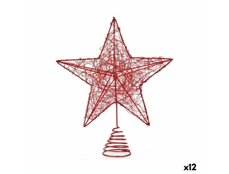 Estrella de Navidad Rojo Acero Plástico 20 x 5 x 24,5 cm (12 Unidades)