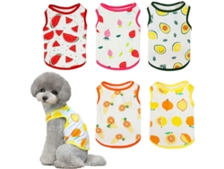2026-5 Camisetas De Frutas Para Mascotas Cachorros Gatos Pequeños Verano Suaves Algodón Aireadas