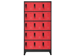 Taquilla 90x40x180 cm Antracita y Acero Rojo MAISON EXCLUSIVE