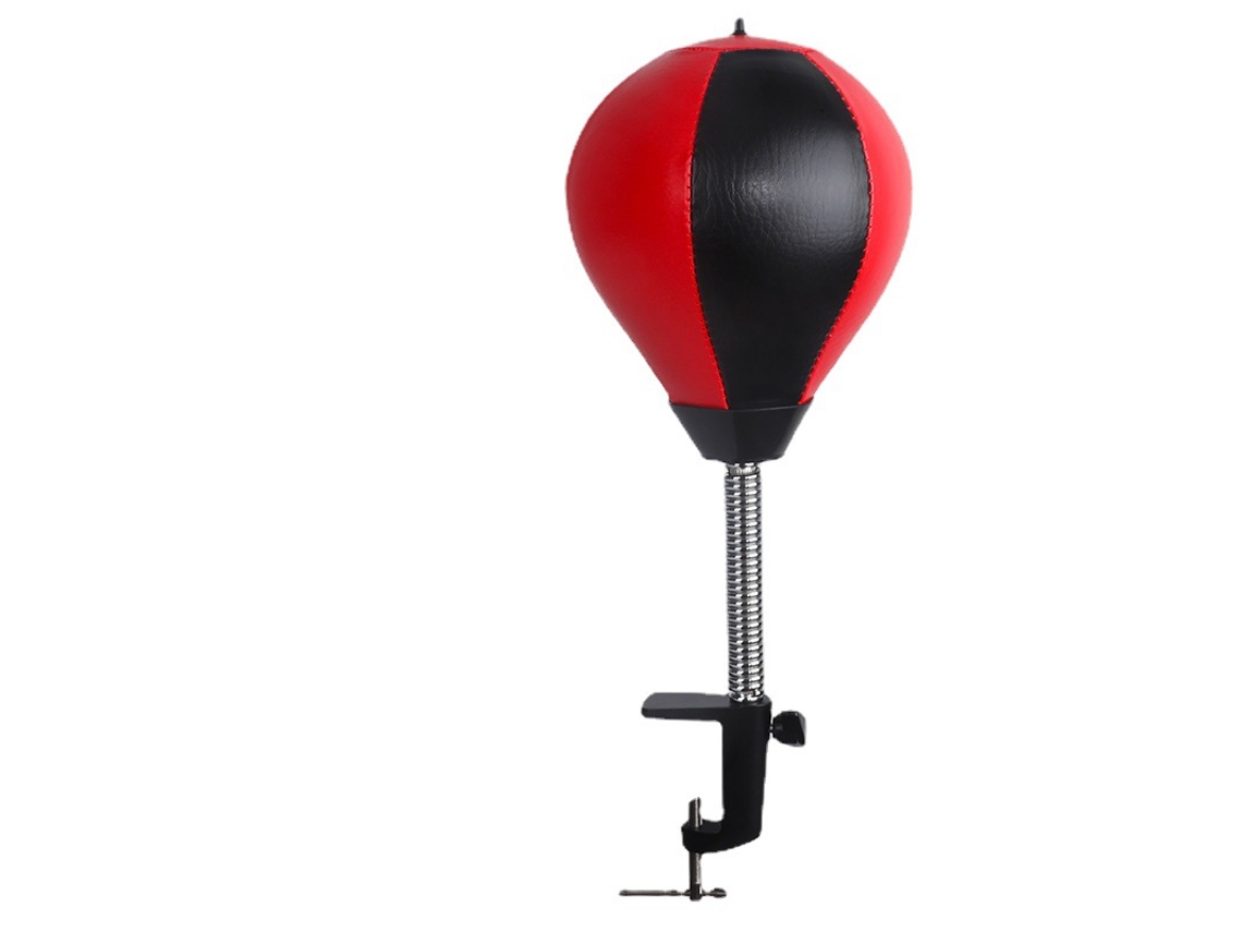 Saco de boxeo inflable CUICH con clip de mesa, diseño antiestrés (rojo y negro)