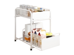 Cajón deslizante para estante debajo del lavavajillas, para especias, color blanco