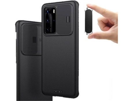 Carcasa y Soporte Huawei P40 Pro Camshield Nillkin (Negro)