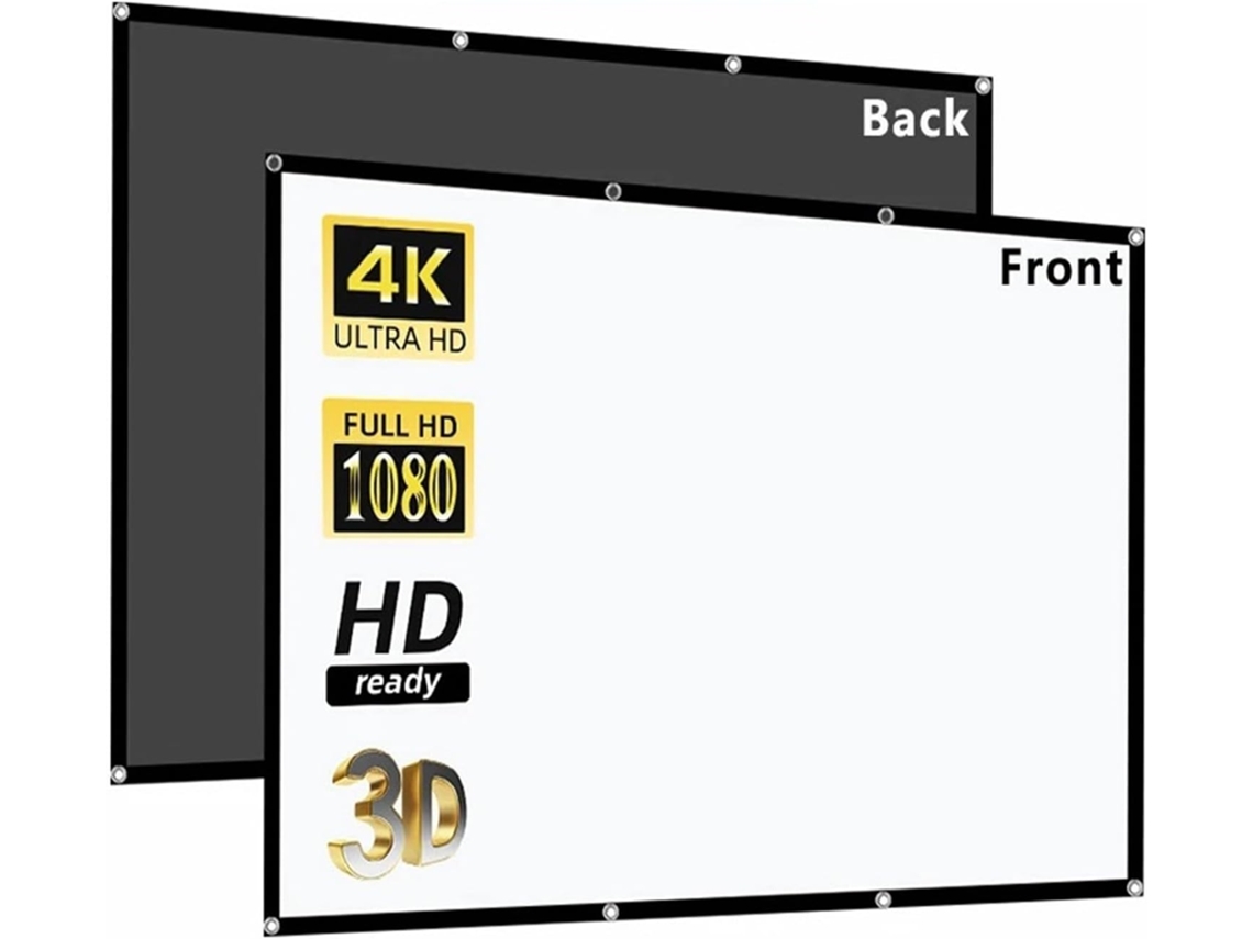 Pantalla De Proyección Para Cine En Casa, Interior, Exterior Y Patio Trasero, De 60 A 150 Pulgadas.