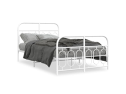 Maison Exclusive - Estructura Cama Sin Colchón Con Estribo Metal Blanco 120x200 Cm