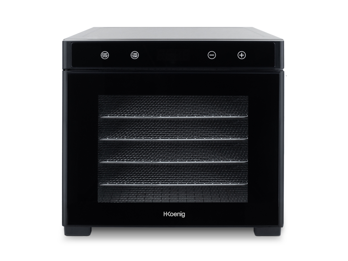 Deshidratador de Alimentos H.KOENIG DSY900, 6 Bandejas Extraíbles, Pantalla Táctil LCD, Temperatura Ajustable 35-70°C, 650 W
