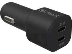Cargador Auto MUVIT MCDCC0012 (USB-C - 20 W- Negro)