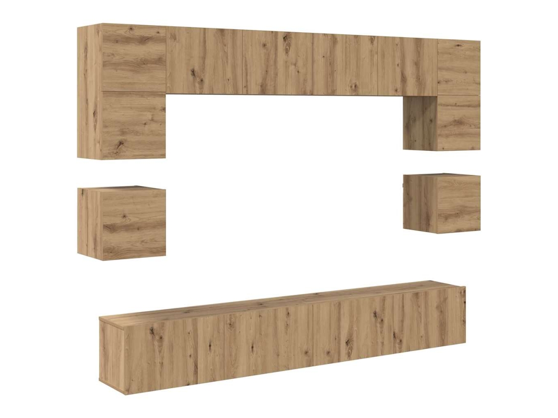 Maison Exclusive - Conjunto De Mueble De Tv 8 Pcs Roble Artesanal