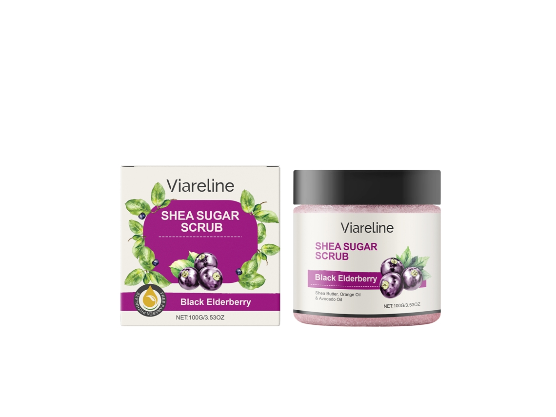 Exfoliante corporal de saúco negro para una piel radiante