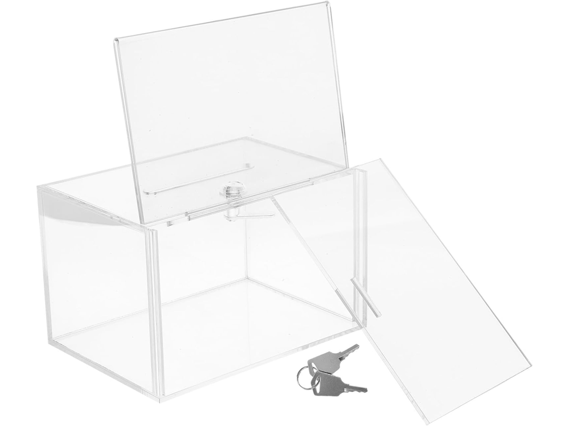 Caja De Donaciones De Acrílico Transparente Con Cerradura, Urna Electoral, 12 X 158 X 205 Cm, Cubo De Recogida