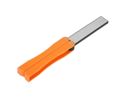 Afilador de cuchillos de doble cara portátil y plegable con diamante naranja antideslizante