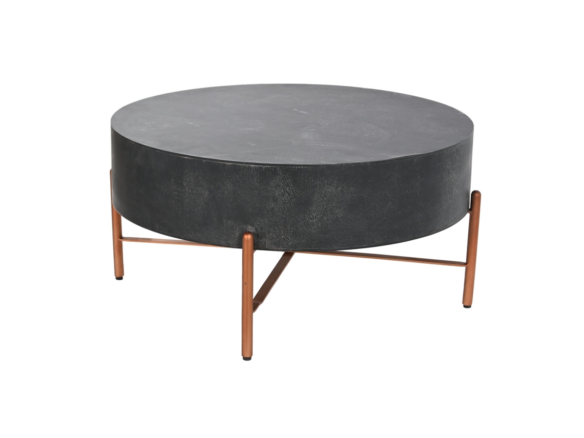 Mesa Centro Mango Metal Negro 90x90x45cm