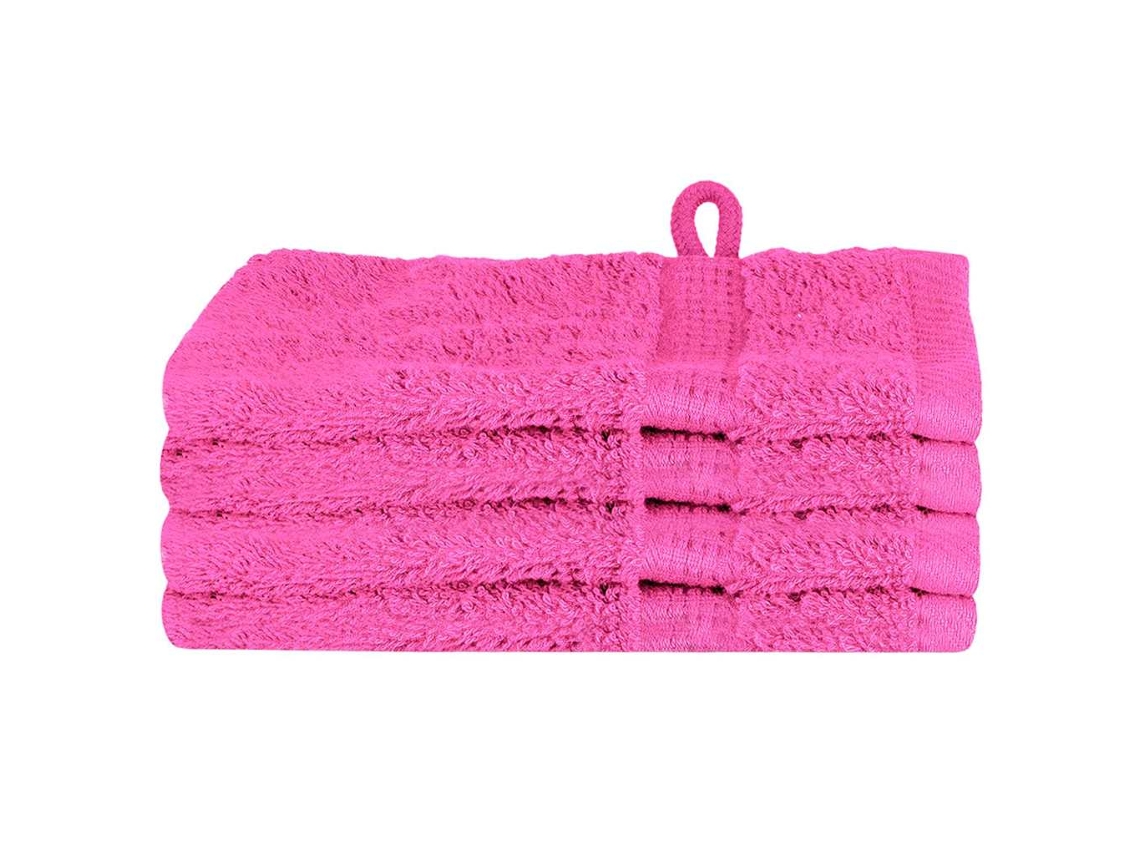 Conjunto 4 Toallas Vidaxl Rosa Algodón