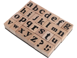Juego De 28 Sellos De Madera Vintage, Letras Minúsculas Del Alfabeto, Sellos De Goma