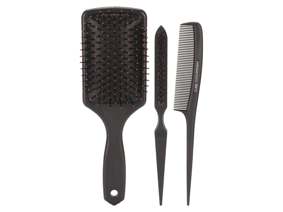 3pcs Set Peine Y Cepillo Para Desenredar Fácil, Masaje Capilar, Diseño Ergonómico Y Conducción De Calor Uniforme