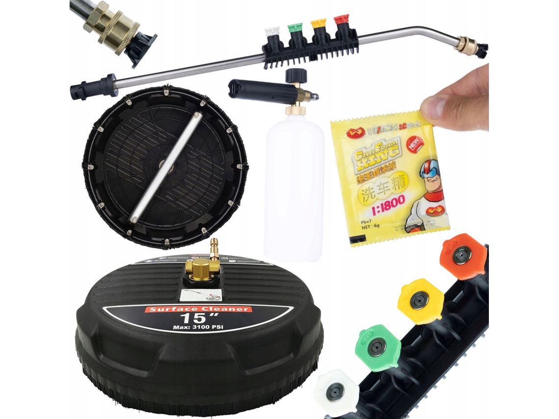 Kit de limpieza de alta precisión – Cepillo T-racer 15'' + Punta de 1/4'' + Espuma Canon 1000ml | Máx. 160 bar