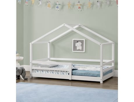 Estructura de Cama Infantil [EN.CASA] (Blanco - Madera - 90x200 cm)