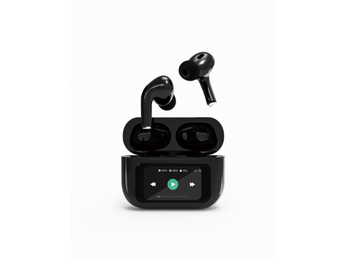 Auriculares Bluetooth Gembird TWS LCD ANC 01 Bk negros
