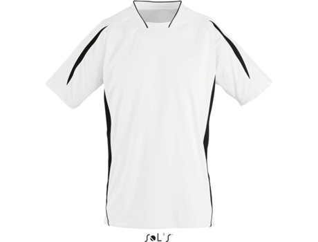 Camiseta de Hombre para Fútbol SOLS Maracana Ssl Blanco (L)