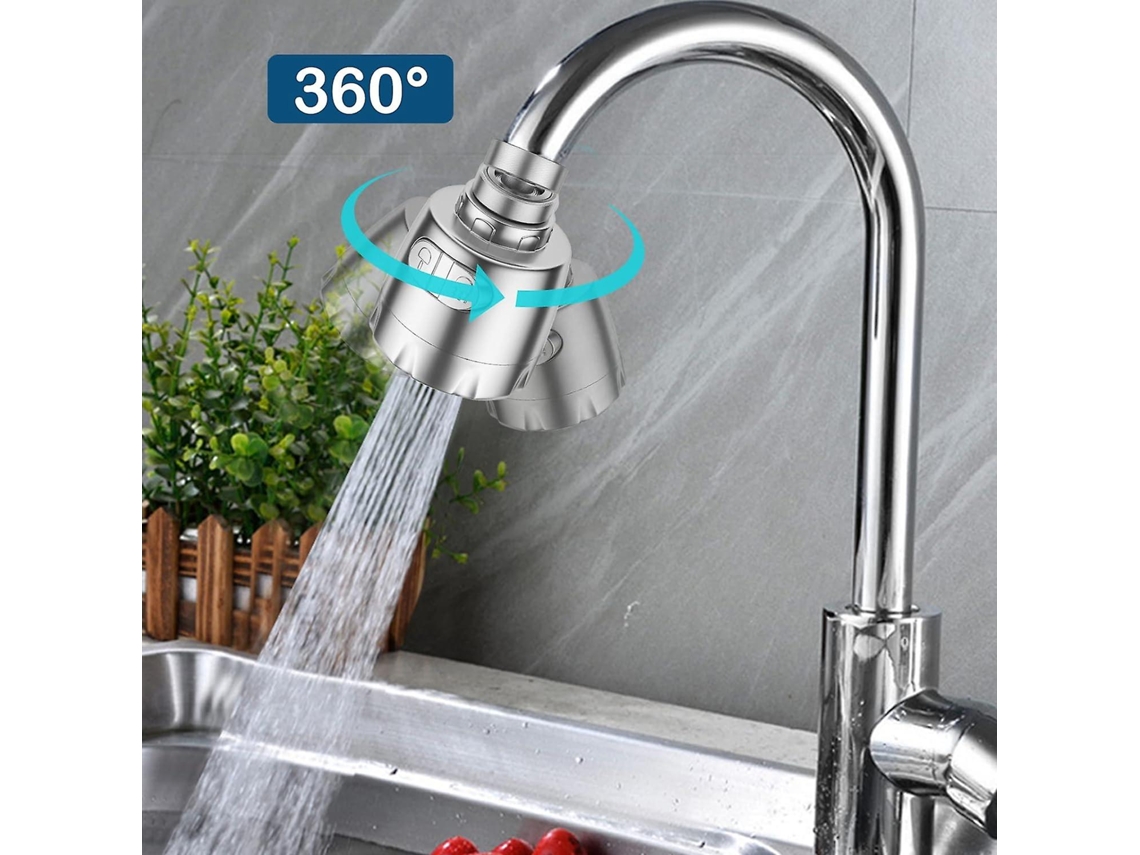 Aerador De Grifo Giratorio 360°, Filtro Ahorrador De Agua Con 2 Modos, Para Cocina Y Baño, Plata