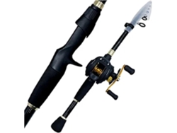 Combo De Caña Pescar Para Casting: Telescópica Carbono Y Carrete Baitcasting, Kit Pesca Portátil Viajes, Pe...