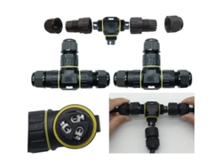 Conector En T Impermeable Ip68, 3 Polos, Capacidad 0,5-2,5 Mm², Para Uso En Interiores Y Exteriores.