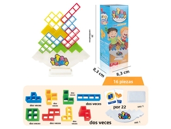 Juego de apilamiento de torres de equilibrio, bloques de construcción, juguete educativo para niños Mdug (16 piezas)