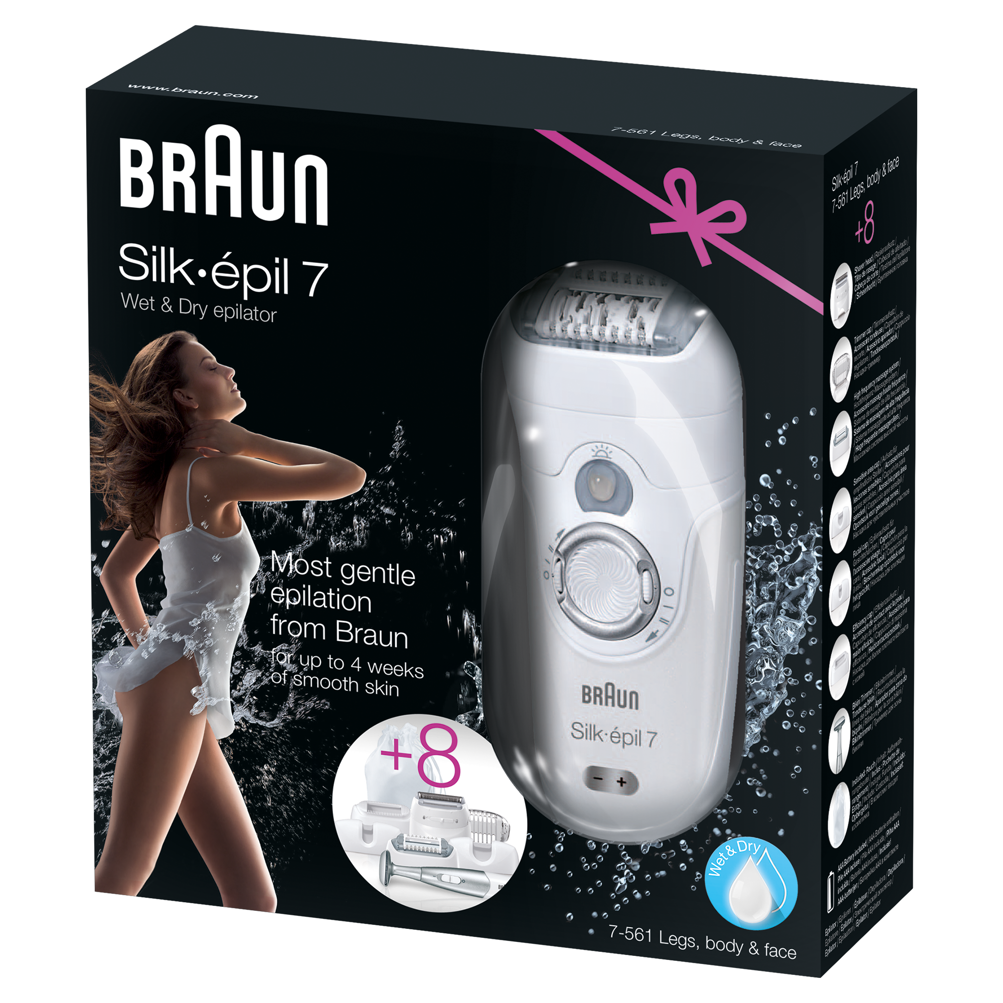 Depiladora BRAUN 7561 + FG1100 (Arranque - Multizonas - Recargable)