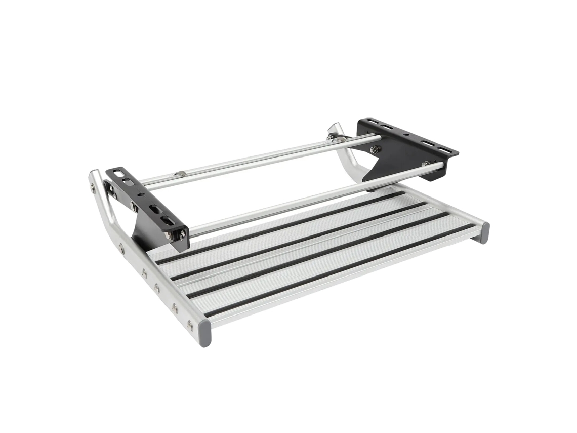 Escalón manual para RV, alta capacidad de carga, diseño plegable, color plateado OEM