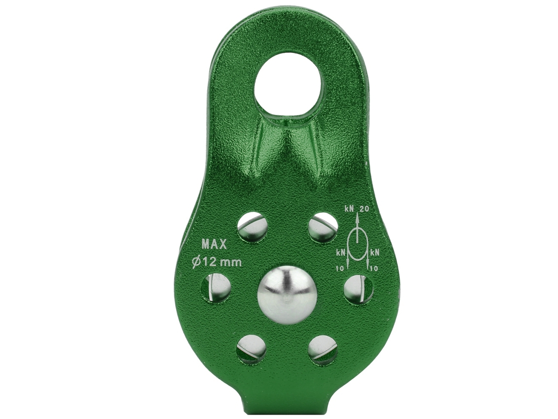 Polea Universal De Aleación De Aluminio Para Montañismo, Rescate, Escalada Y Equipos Para Actividades Al Aire Libre, Color Verde.