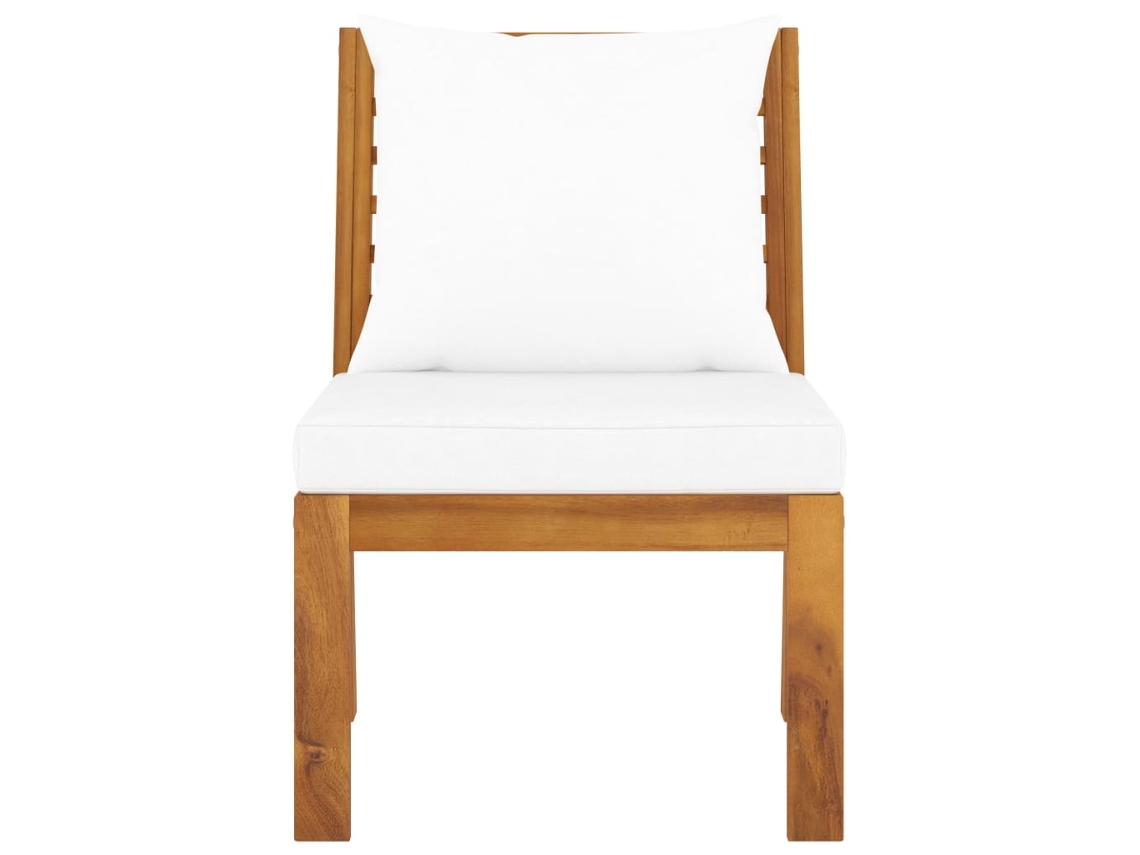 Sofá Relax de Centro Seccional con CojínCreme Acacia Maciza