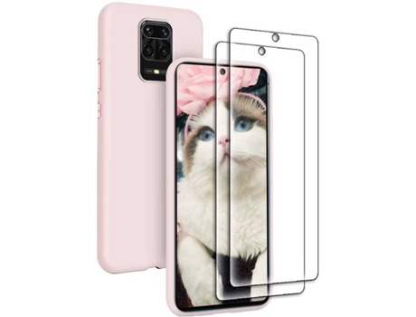 Carcasa + Protector Xiaomi Redmi Note 9S HONGWE. Rosa