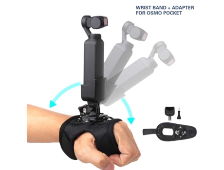 Adaptador de soporte de correa de muñequera giratoria de 360 grados para DJI OSMO POCKET negro