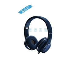 Auriculares supraaurales con cable Beisk Blue | Auriculares plegables con sonido envolvente 3D y cancelación de ruido