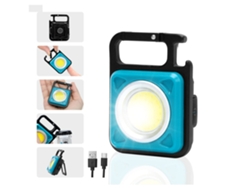 Linterna de mano (500 lúmenes), luz de llavero recargable con soporte plegable e imán, luz de bolsillo portátil con abrebotellas (azul) YIZHOOD