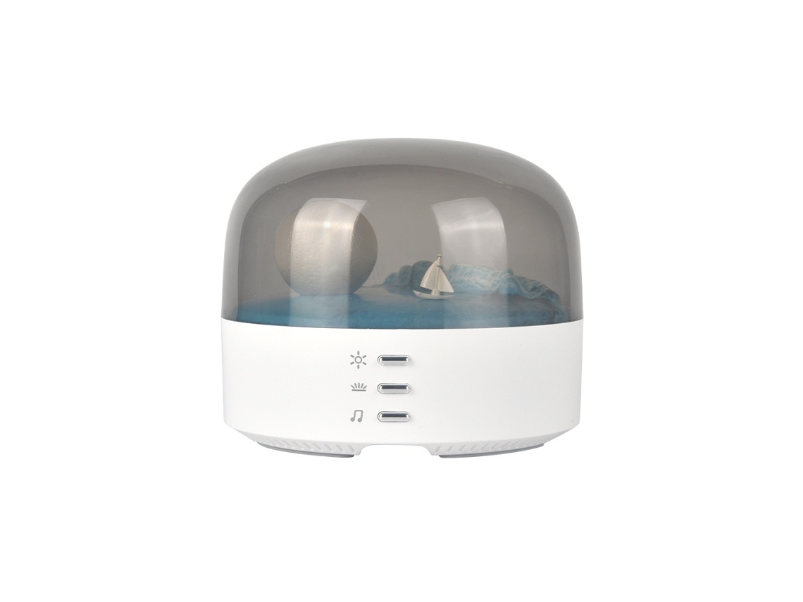 Altavoz portátil Luz nocturna LED musical Elegante Luna Mar Montaña Modos de brillo YEMAESRE Blanco