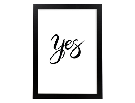 Póster NACNIC con Mensajes Felices en Blanco y Negro. 'Si'