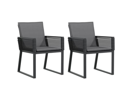 Conjunto 2 Silla De Jardín VIDAXL Negro Poli Ratán