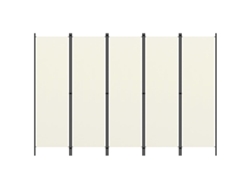 Separador LOVELY HOME con 5 Paneles de Tela Blanco Nata (250 x 180 cm)