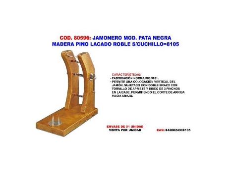 Jamonero mod.pata negra madera pino lacado roble s-cuchillo 8105