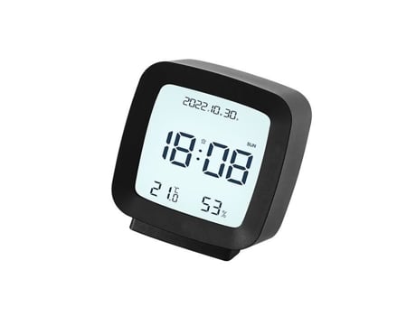 HURRISE Reloj Despertador Digital LCD Interior Reloj Despertador Infantil LED Digital Despertador Interno con Pantalla de Lino