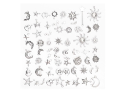 70 Colgantes De Acero Inoxidable Con Forma De Sol, Luna Y Estrella Para La Creación De Joyas, Collares Y Pulseras.