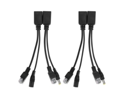 2 Pares De Módulos Divisores Poe De 12 V Para Fuente De Alimentación De Videovigilancia Ieee802.3af De 10/100 Mbps