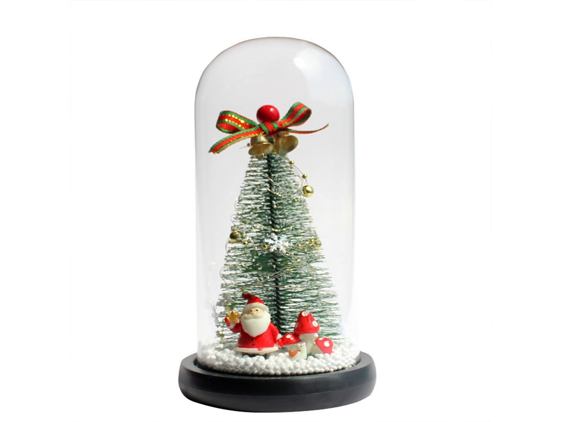 Árbol de Navidad en cúpulas de cristal, mini árbol de mesa iluminado NEVEANCE