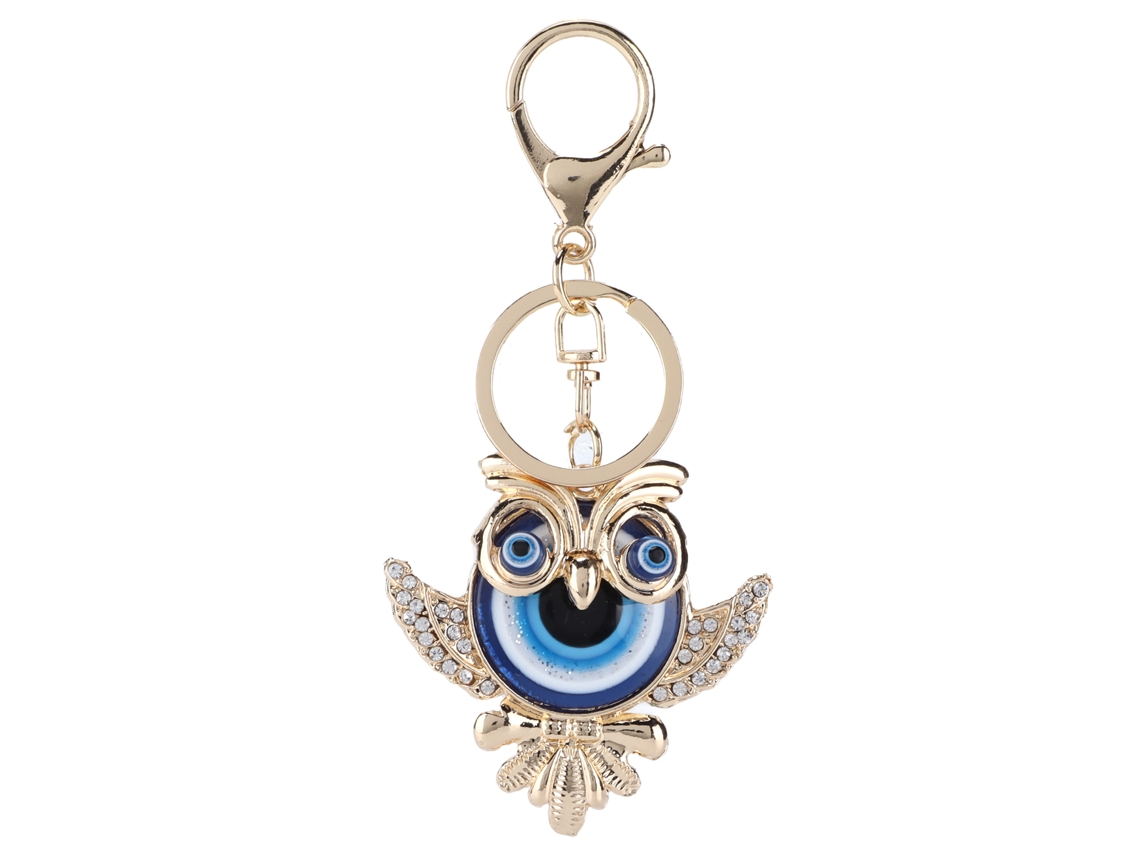 Llavero Con Diamantes De Imitación Azules De Ojo Turco - Accesorio De Moda Para Mujer