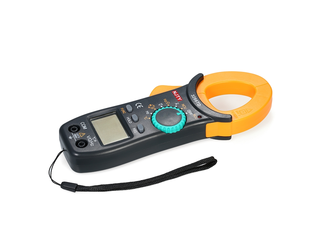 Multímetro Digital De Pinza Njty De 4000 Cuentas Con Rango Automático, Prueba Ncv, Voltaje Ca/cc, Corriente, Resistencia, Capacitancia Y Temperatura. Pantalla Lcd.