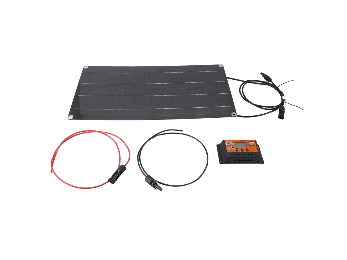 Kit de controlador de panel solar profesional, eficiente panel solar monocristalino de 100 W con controlador MPPT para caravanas, camping y exteriores.