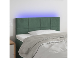 Cabecero Con Led De Terciopelo Verde Oscuro 100x5x78/88 Cm