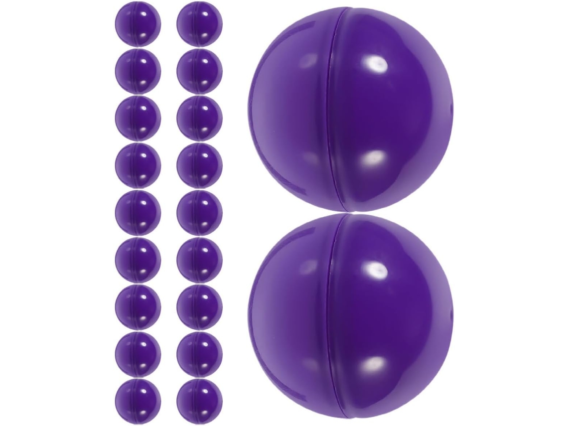 Bolas De Rifa Huecas, 20 Unidades, 4 Cm, Color Morado, Plástico Abatible