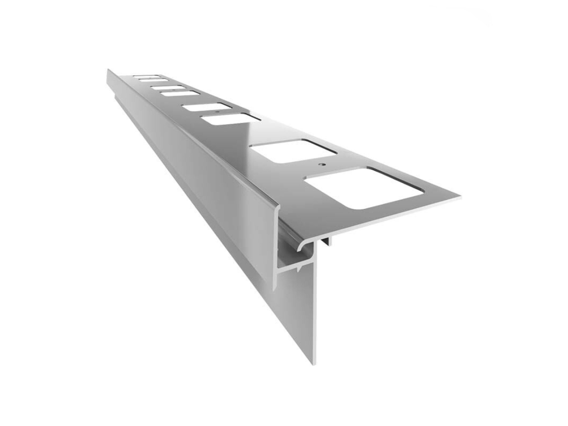Perfil RENOPLAST de Alero de Aluminio K35 200cm Gris Acabado de Terrazas y Balcones Sistemas de Drenaje de Agua Perfil Angular
