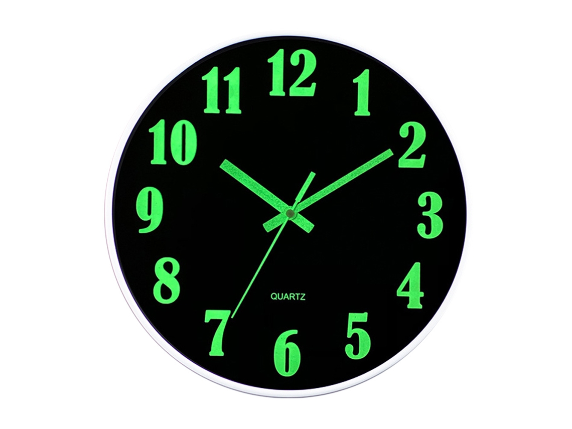 KOFIHETY Reloj de Pared Silencioso de 12 Pulgadas en Plástico Luminoso y Creativo